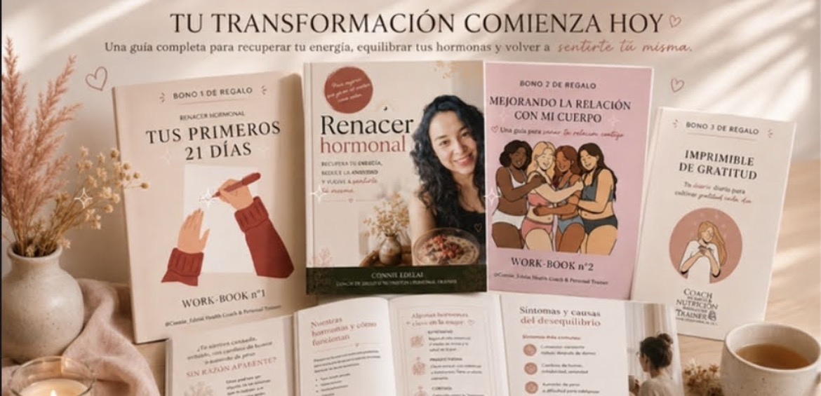 E-Book Renacer Hormonal junto a sus tres bonos de regalo